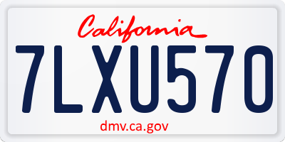 CA license plate 7LXU570
