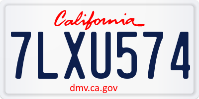 CA license plate 7LXU574