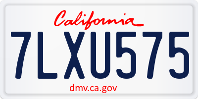 CA license plate 7LXU575