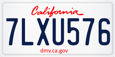 CA license plate 7LXU576