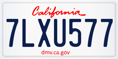 CA license plate 7LXU577