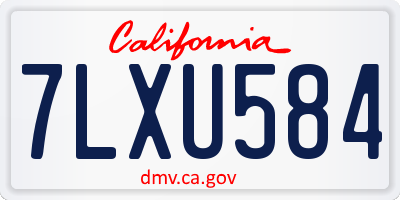 CA license plate 7LXU584