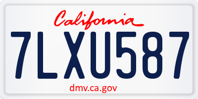 CA license plate 7LXU587