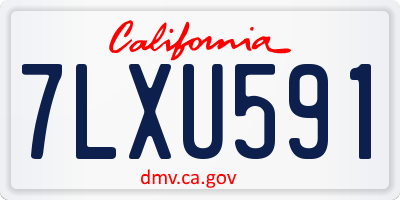 CA license plate 7LXU591