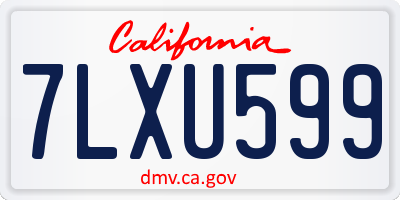 CA license plate 7LXU599