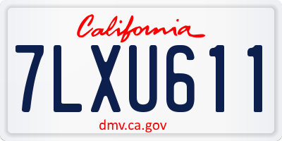 CA license plate 7LXU611