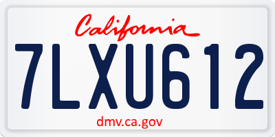 CA license plate 7LXU612