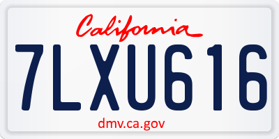 CA license plate 7LXU616