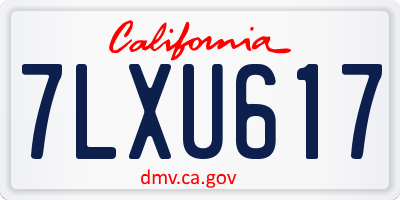CA license plate 7LXU617