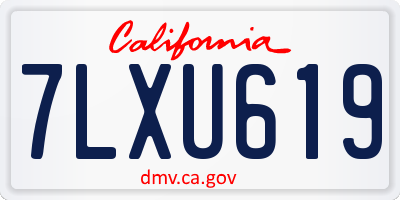 CA license plate 7LXU619