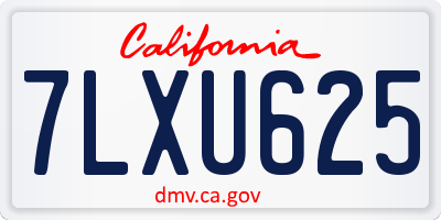 CA license plate 7LXU625