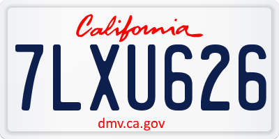 CA license plate 7LXU626