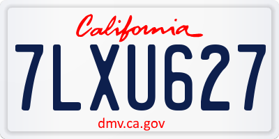 CA license plate 7LXU627