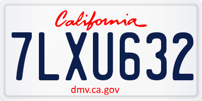 CA license plate 7LXU632
