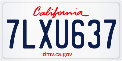 CA license plate 7LXU637