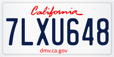 CA license plate 7LXU648