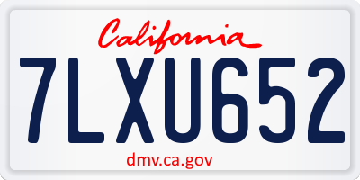 CA license plate 7LXU652