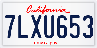 CA license plate 7LXU653
