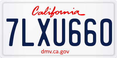 CA license plate 7LXU660