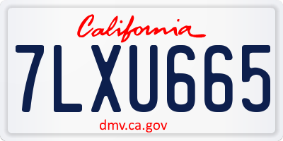 CA license plate 7LXU665