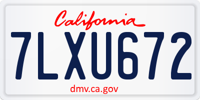 CA license plate 7LXU672