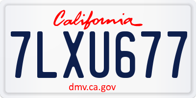 CA license plate 7LXU677
