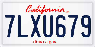 CA license plate 7LXU679