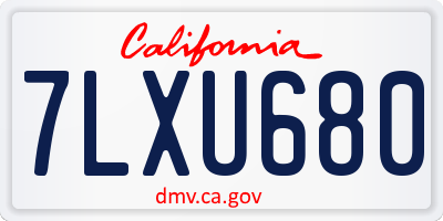 CA license plate 7LXU680