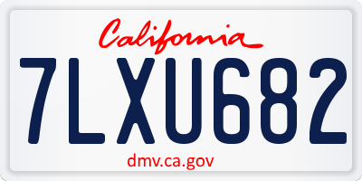 CA license plate 7LXU682