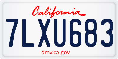 CA license plate 7LXU683