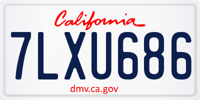 CA license plate 7LXU686