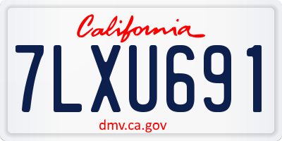 CA license plate 7LXU691