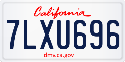 CA license plate 7LXU696