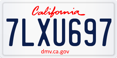 CA license plate 7LXU697