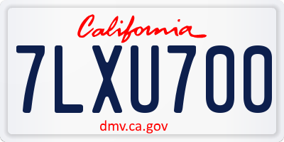 CA license plate 7LXU700