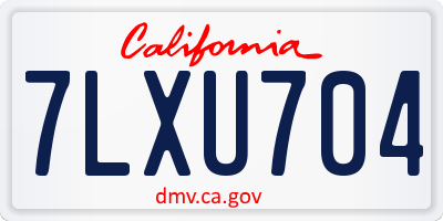 CA license plate 7LXU704