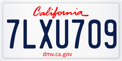 CA license plate 7LXU709