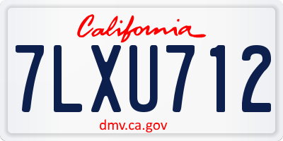 CA license plate 7LXU712