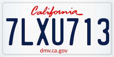 CA license plate 7LXU713