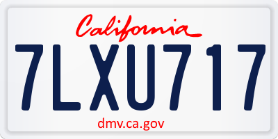 CA license plate 7LXU717