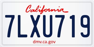CA license plate 7LXU719