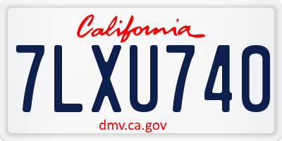 CA license plate 7LXU740