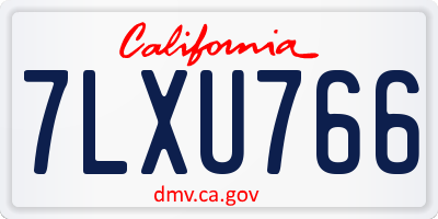 CA license plate 7LXU766