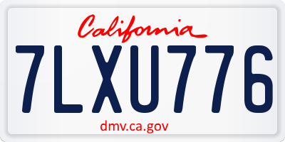 CA license plate 7LXU776