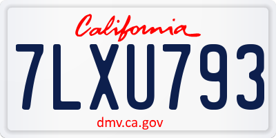 CA license plate 7LXU793
