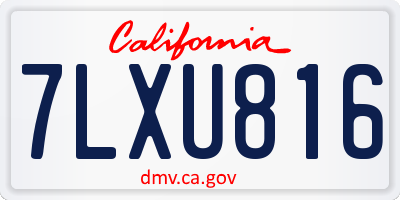 CA license plate 7LXU816