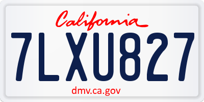 CA license plate 7LXU827