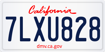 CA license plate 7LXU828