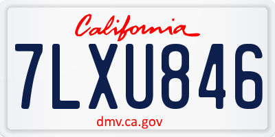 CA license plate 7LXU846