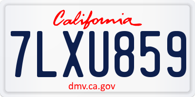 CA license plate 7LXU859